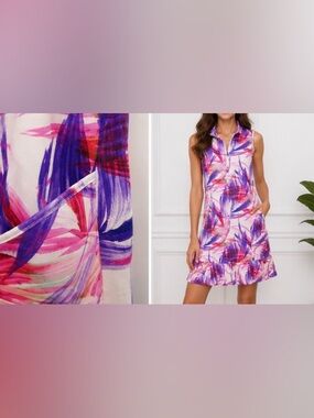 Tzu Tzu Women’s Golf Tennis Dress Small Floral Sleeveless